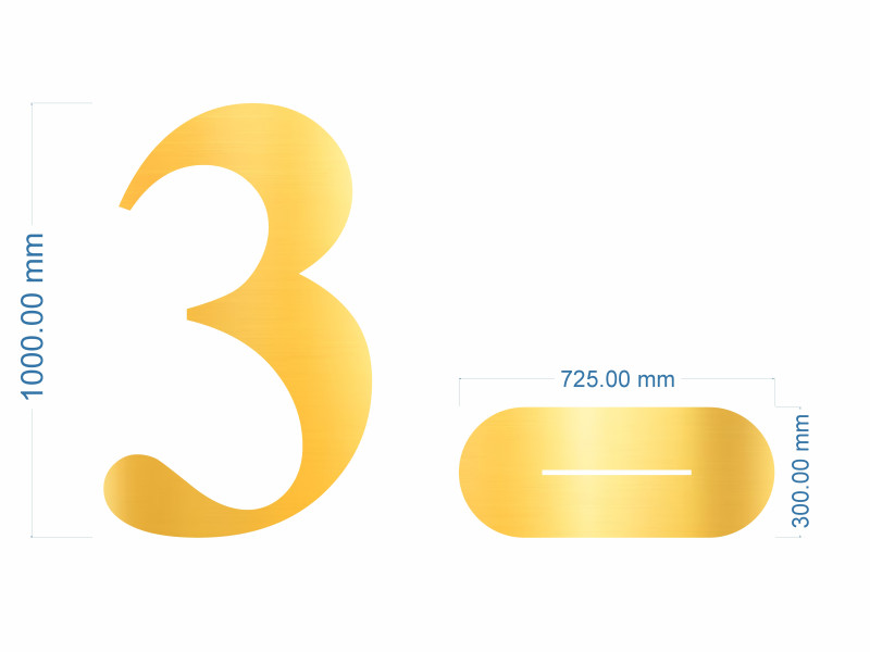 Cifre Plexiglas cu Suport 100 cm